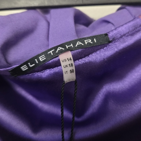Elie Tahari Roxanna Poplin Ruffle Neck Trim Dress Prism Lilac 14 - Picture 11 of 15